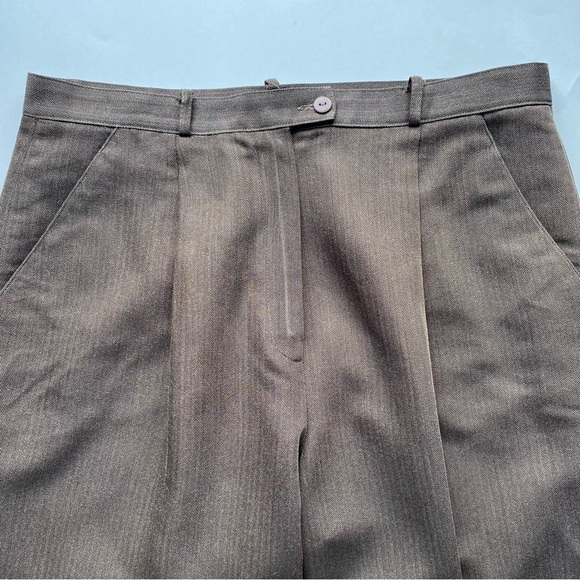Vintage Nygard Collection Pleated High Waisted Dress Pants - Brown Tweed - Picture 1 of 12